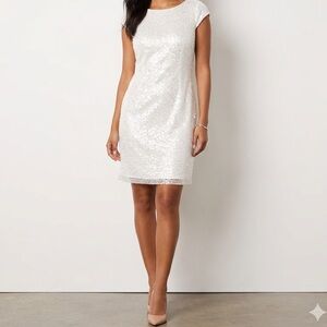 Cap-Sleeve White Mini Dress with Subtle Texture